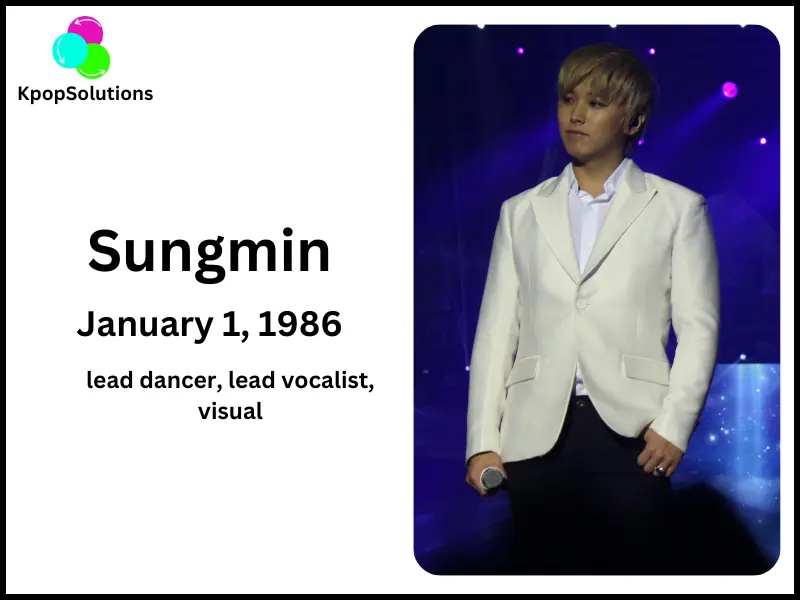 Super Junior Member Sungmin birthday with current age