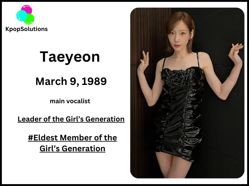 Girls' Generation member Taeyeon date of birth and current age.